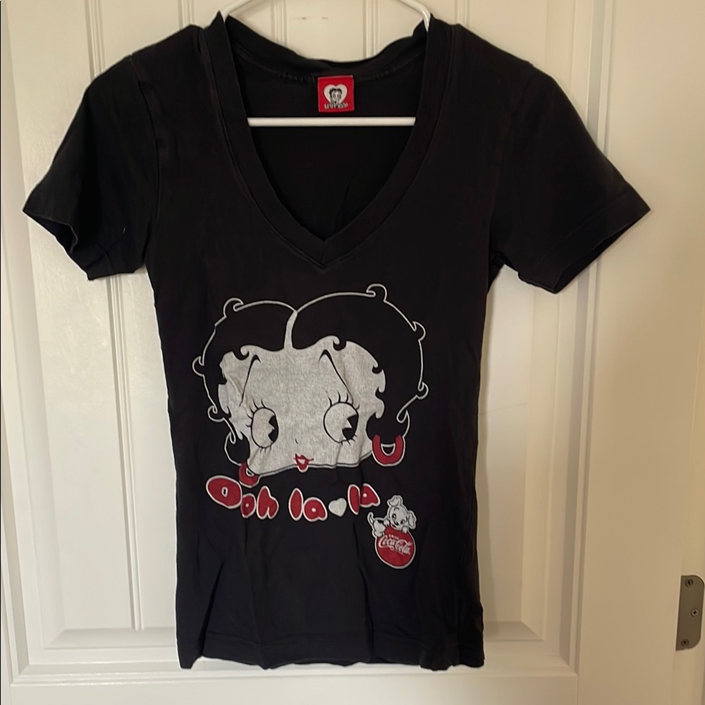 Black Vintage  Betty Boop Coca-Cola Graphic T-Shirt